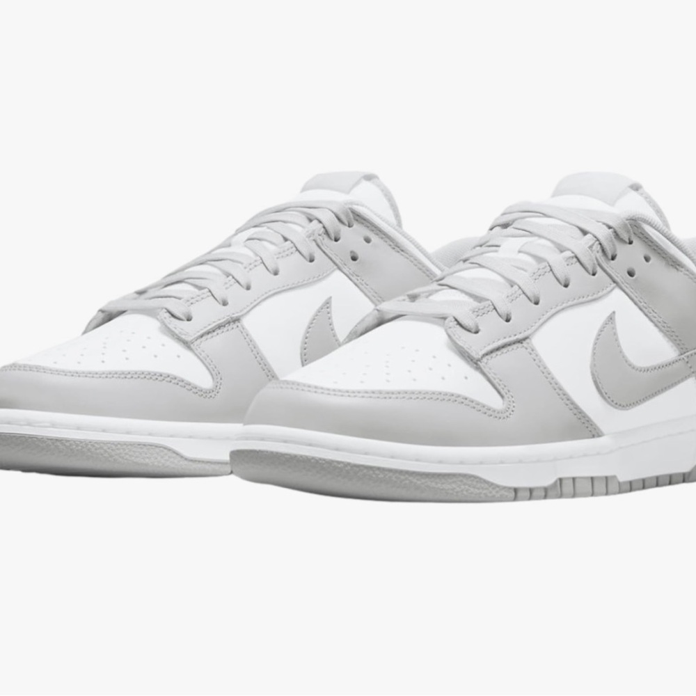Grey and white low Nike dunks